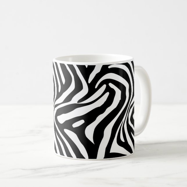 Caneca De Café Bandas Zebra Clássicas (Frente Esquerda)