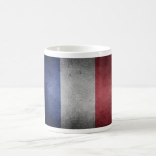 Caneca De Café Bandeira afligida vintage de France