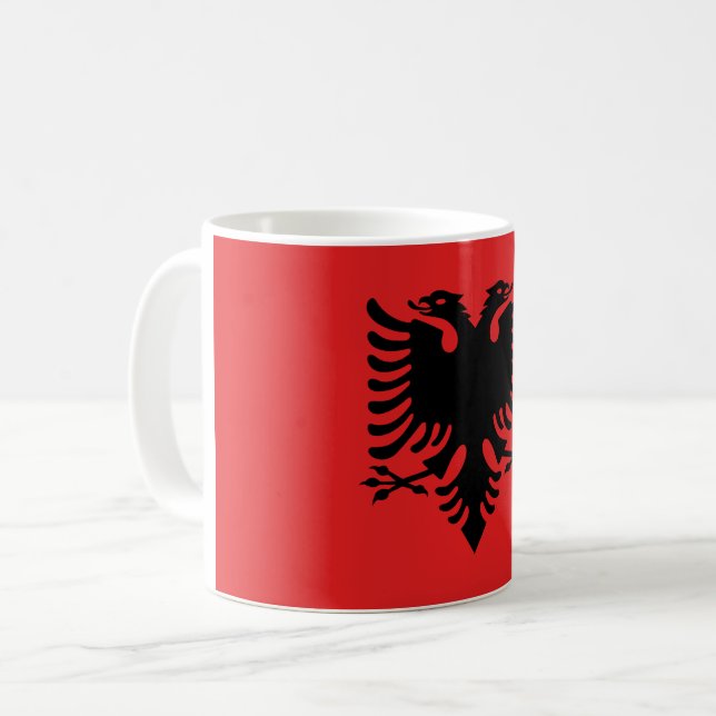 Caneca De Café Bandeira (albanesa) de Albânia (Frente Esquerda)