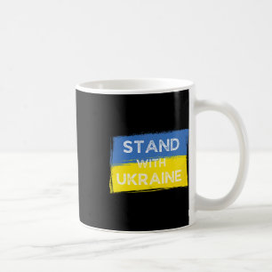 Caneca De Café Bandeira Amarela Azul Ucraniana Com Slogan Fique C