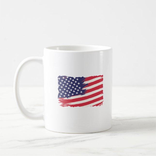 Caneca De Café Bandeira Americana (Esquerda)