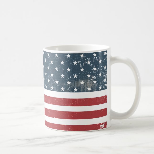 Caneca De Café bandeira americana angustiada (Direita)