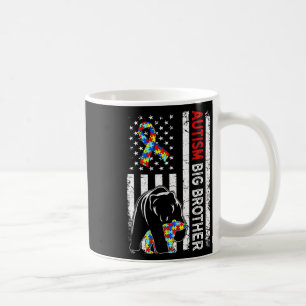 Caneca De Café Bandeira Americana Angustiada Autismo Irmão Mais V