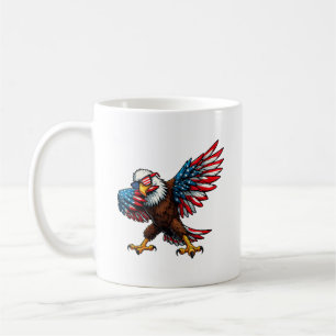 Caneca De Café Bandeira Americana Bald Eagle Dabbing Feliz 4 de j