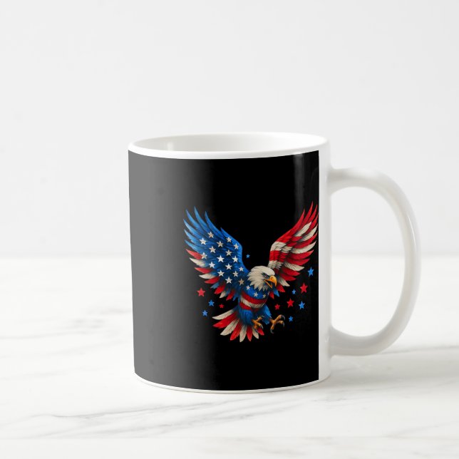 Caneca De Café Bandeira Americana Bald Eagle Men Patriótica Eagle (Direita)