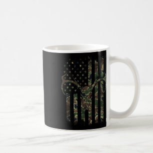 Caneca De Café Bandeira Americana Camuflada Crânio de Veado Caça