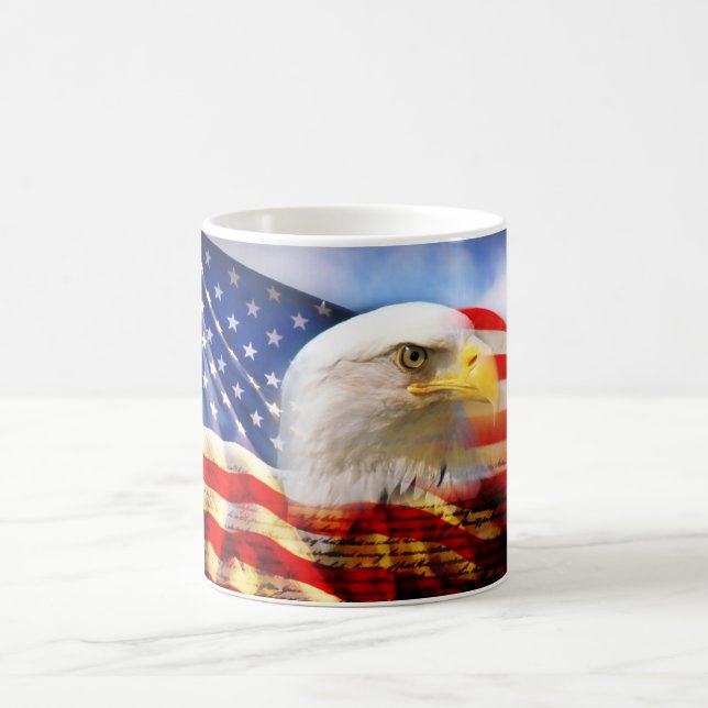 Caneca De Café Bandeira americana com águia americana (Centro)