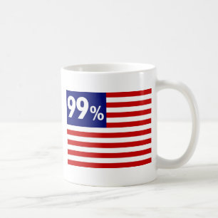 Caneca De Café Bandeira americana de 99% - ocupe Wall Street