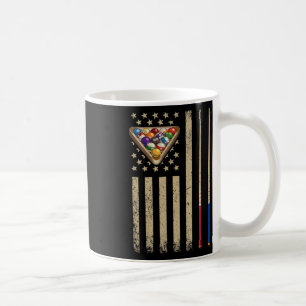 Caneca De Café Bandeira Americana de Bilhar Vintage Jogador de Si