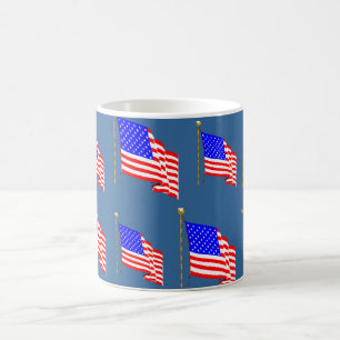 Caneca De Café Bandeira americana de ondulação