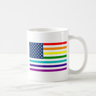 Caneca De Café Bandeira americana do arco-íris