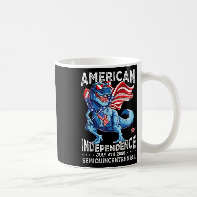 Caneca De Café Bandeira Americana do Dinossauro 250º Anos T Rex U (Direita)