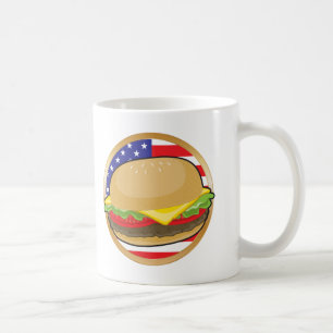 Caneca De Café Bandeira americana do Hamburger