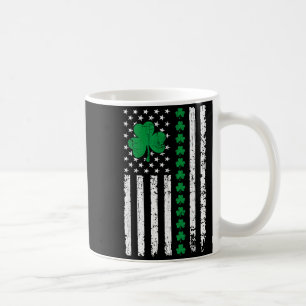 Caneca De Café Bandeira americana dos EUA com trevos para o dia d