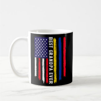 Caneca De Café Bandeira Americana e Colômbia Melhor Avô De Fa