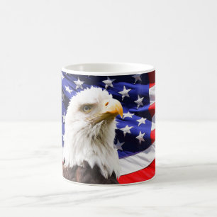 Caneca De Café Bandeira Americana e Eagle Mug