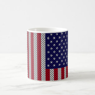 Caneca De Café Bandeira Americana em Impressão de Estilo de Fibra