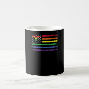 Caneca De Café Bandeira Americana Enfermeira Registrada Arco-Íris