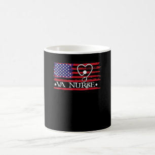 Caneca De Café Bandeira Americana Enfermeira VA Patriótica 4 de J