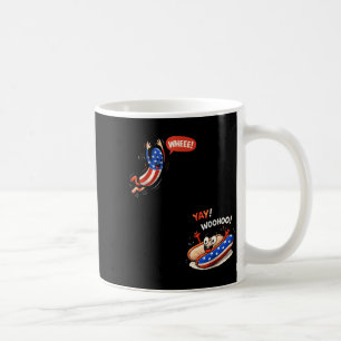 Caneca De Café Bandeira americana engraçada cachorro-quente salta