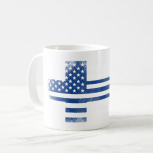 Caneca De Café Bandeira americana finlandesa   Finlandia e design