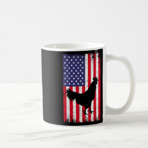 Caneca De Café Bandeira Americana Frango Galo Fazenda Animal Ranc