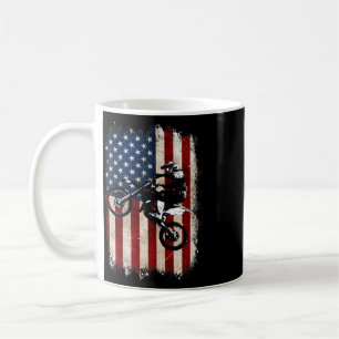 Caneca De Café Bandeira Americana Moto Bicicleta Motocross 4 De J