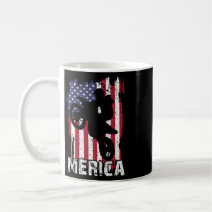 Caneca De Café Bandeira Americana Moto Bicicleta Motocross 4 De J
