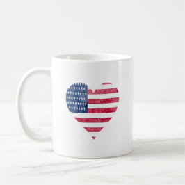 Caneca De Café Bandeira americana no coração