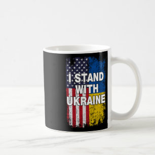 Caneca De Café Bandeira Americana Nós Apoiamos a Bandeira da Ucrâ