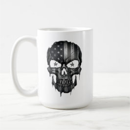 Caneca De Café Bandeira Americana Patriota Caveira EUA 1776 250º