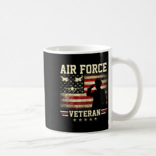 Caneca De Café Bandeira americana patriota veterano da força aére