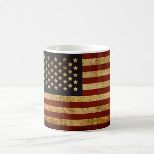 Caneca De Café Bandeira americana patriótica dos EUA do Grunge d