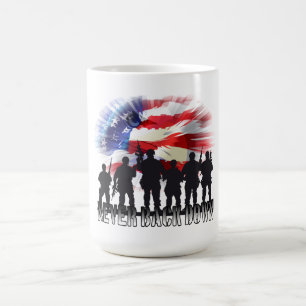 Caneca De Café Bandeira americana patriótica incrível nunca se re
