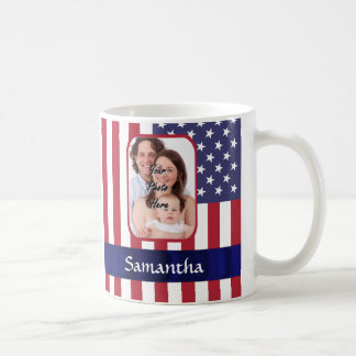 Caneca De Café Bandeira americana patriótica personalizada