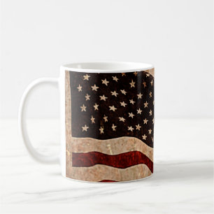 Caneca De Café Bandeira americana rústica - impressão patrióti
