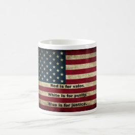 Caneca De Café Bandeira Americana - Significado das Cores