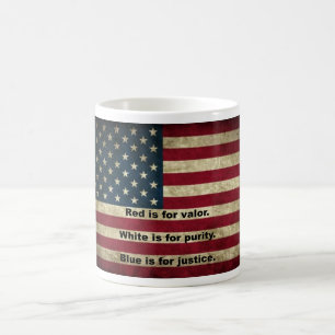 Caneca De Café Bandeira Americana - Significado das Cores