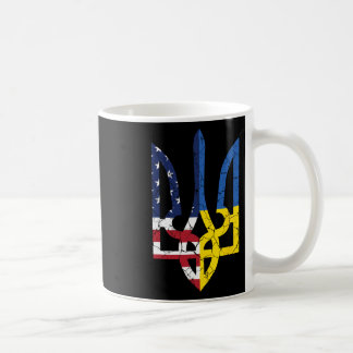 Caneca De Café Bandeira Americana Ucraniana Símbolo de Amor Apoie