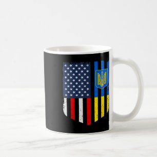 Caneca De Café Bandeira Americana Ucraniana Ucrânia EUA América E