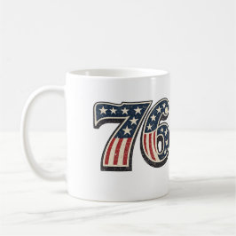 Caneca De Café Bandeira Americana Vintage 1776 Número 76 Patrióti