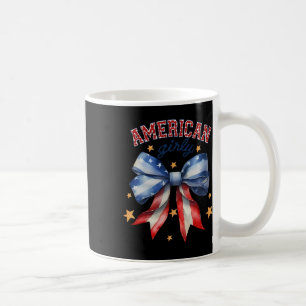 Caneca De Café Bandeira Americana Vintage Vermelha Branca E Patri