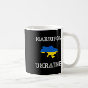 Caneca De Café Bandeira Angustiada da Ucrânia Orgulho de Mariupol