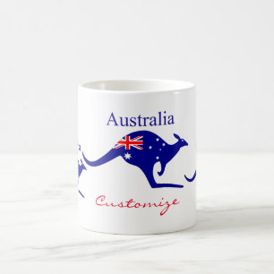 Caneca De Café Bandeira Austrália Kangaroo Thunder_Cove
