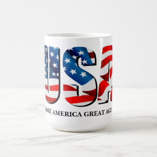 Caneca De Café Bandeira azul-branca patriótica americana american
