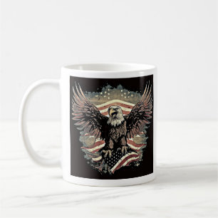Caneca De Café Bandeira Bald Eagle USA Bandeira Café Mug