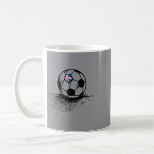 Caneca De Café Bandeira Bola de Futebol da Islândia - Futebol Isl