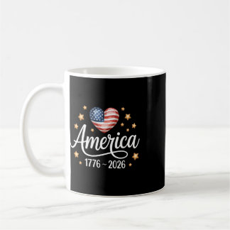 Caneca De Café Bandeira Bonita Coração 1776 2026 4 de Julho 250º
