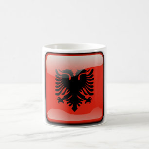 Caneca De Café Bandeira brilhante albanesa