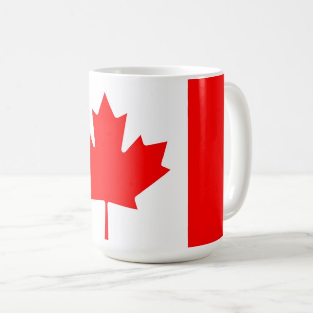 Caneca De Café Bandeira Canadense Red Maple Leaf Patriotic (Frente Esquerda)